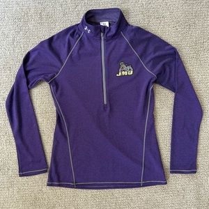 JMU Under Armour Quarter Zip Purple Stripe